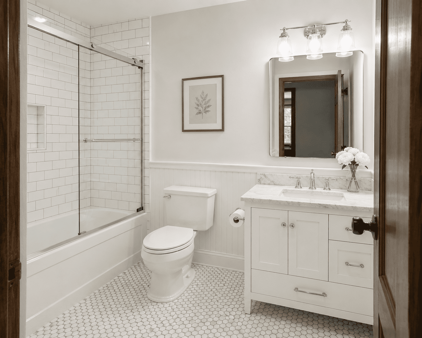 After — classic white bathroom in Wheaton, MD