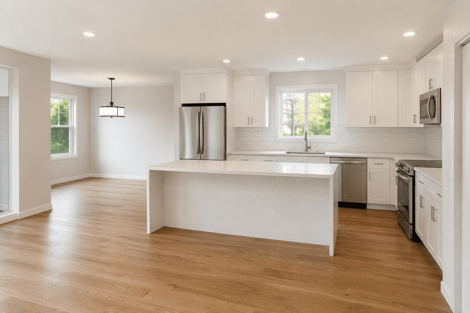 After — open-concept kitchen in Silver Spring, MD